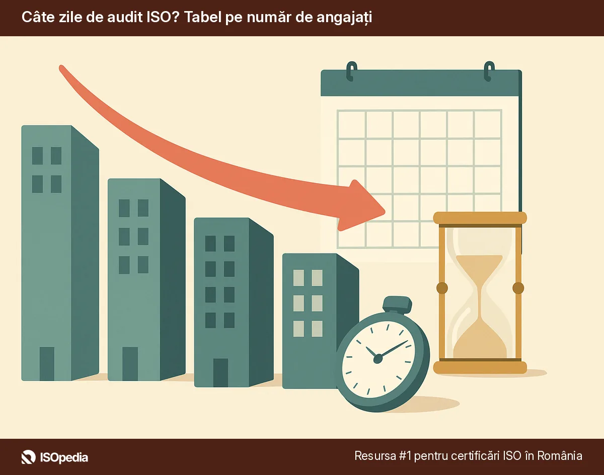 Câte zile de audit ISO? Tabel pe număr de angajați