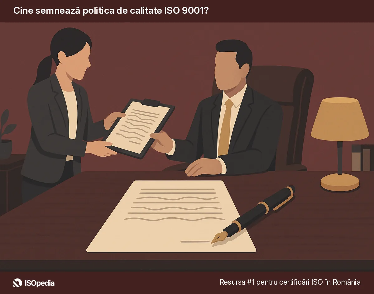 Cine semnează politica de calitate ISO 9001?