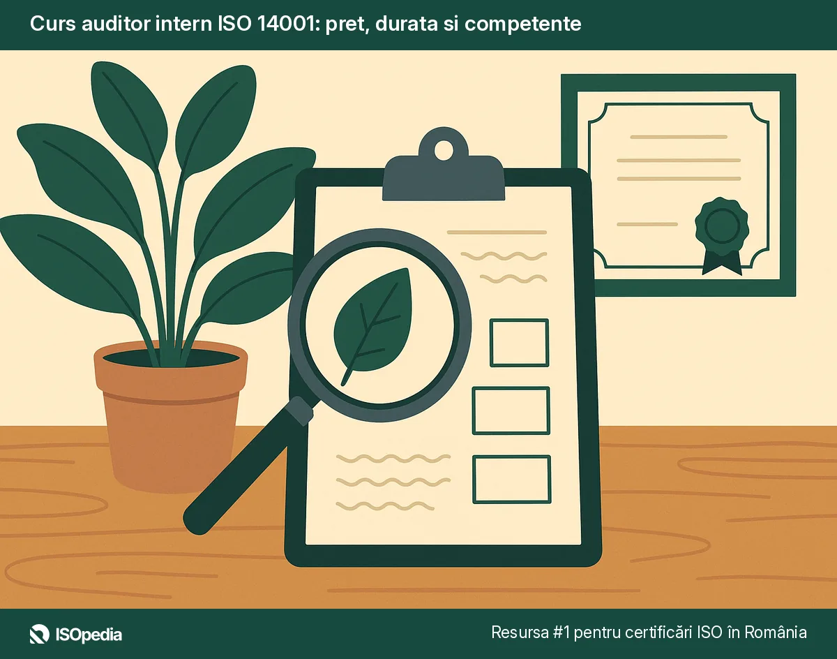 Curs auditor intern ISO 14001: pret, durata si competente