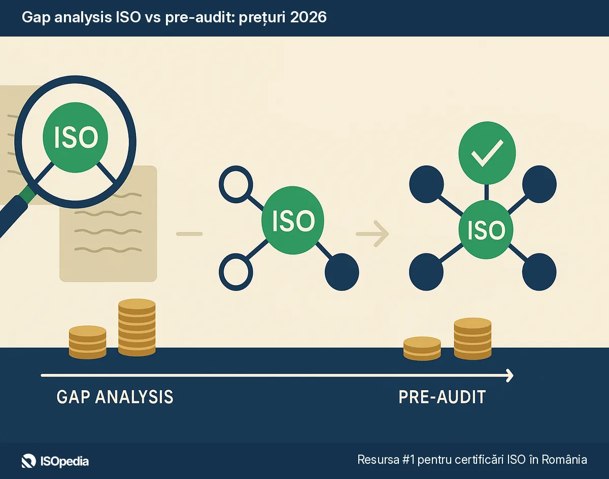 Gap analysis ISO vs pre-audit: prețuri 2026
