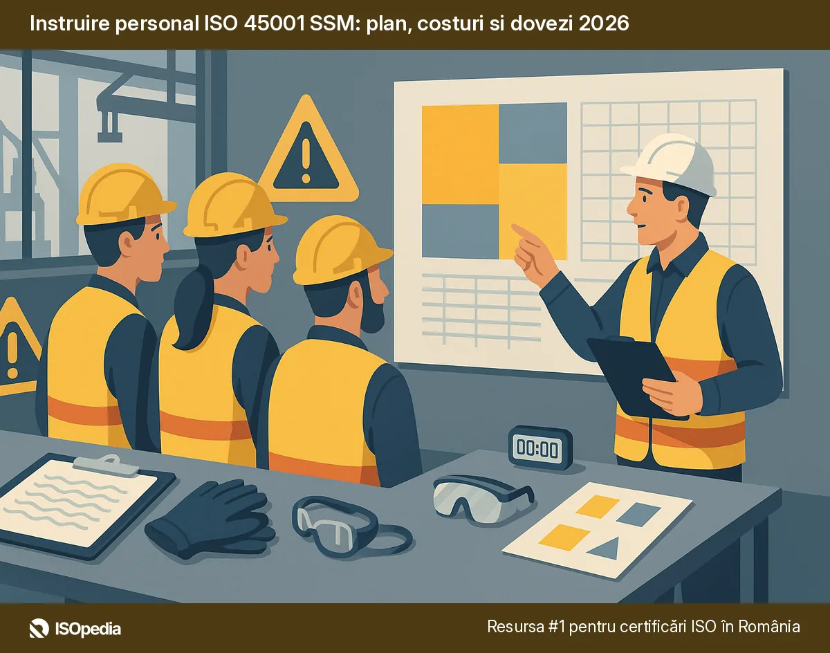 Instruire personal ISO 45001 SSM: plan, costuri si dovezi 2026