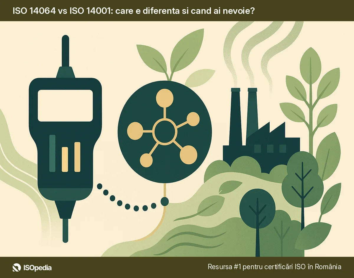 ISO 14064 vs ISO 14001: care e diferenta si cand ai nevoie?