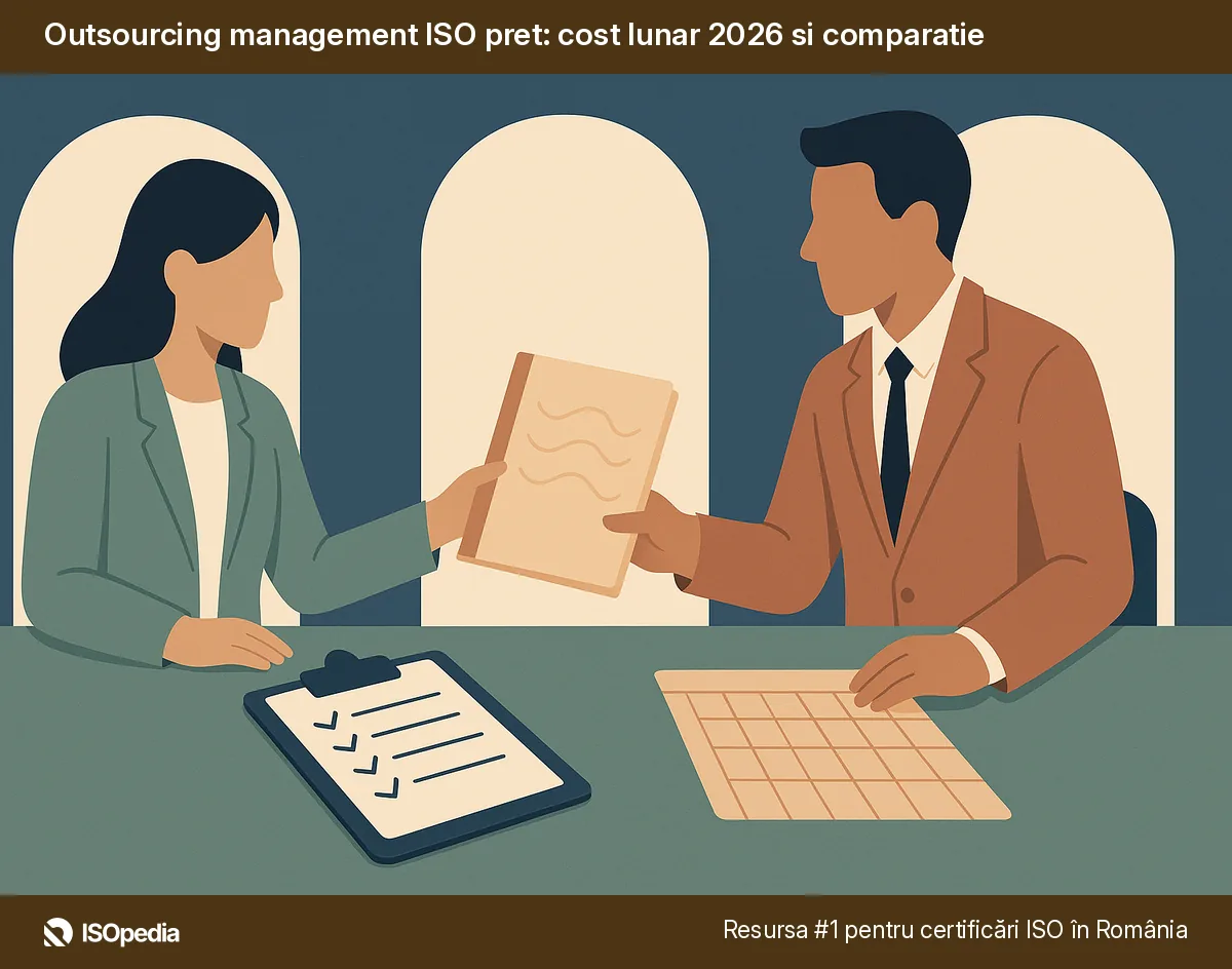 Outsourcing management ISO pret: cost lunar 2026 si comparatie