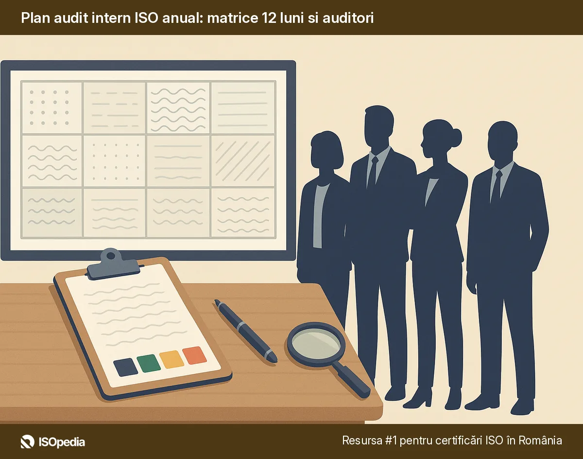 Plan audit intern ISO anual: matrice 12 luni si auditori