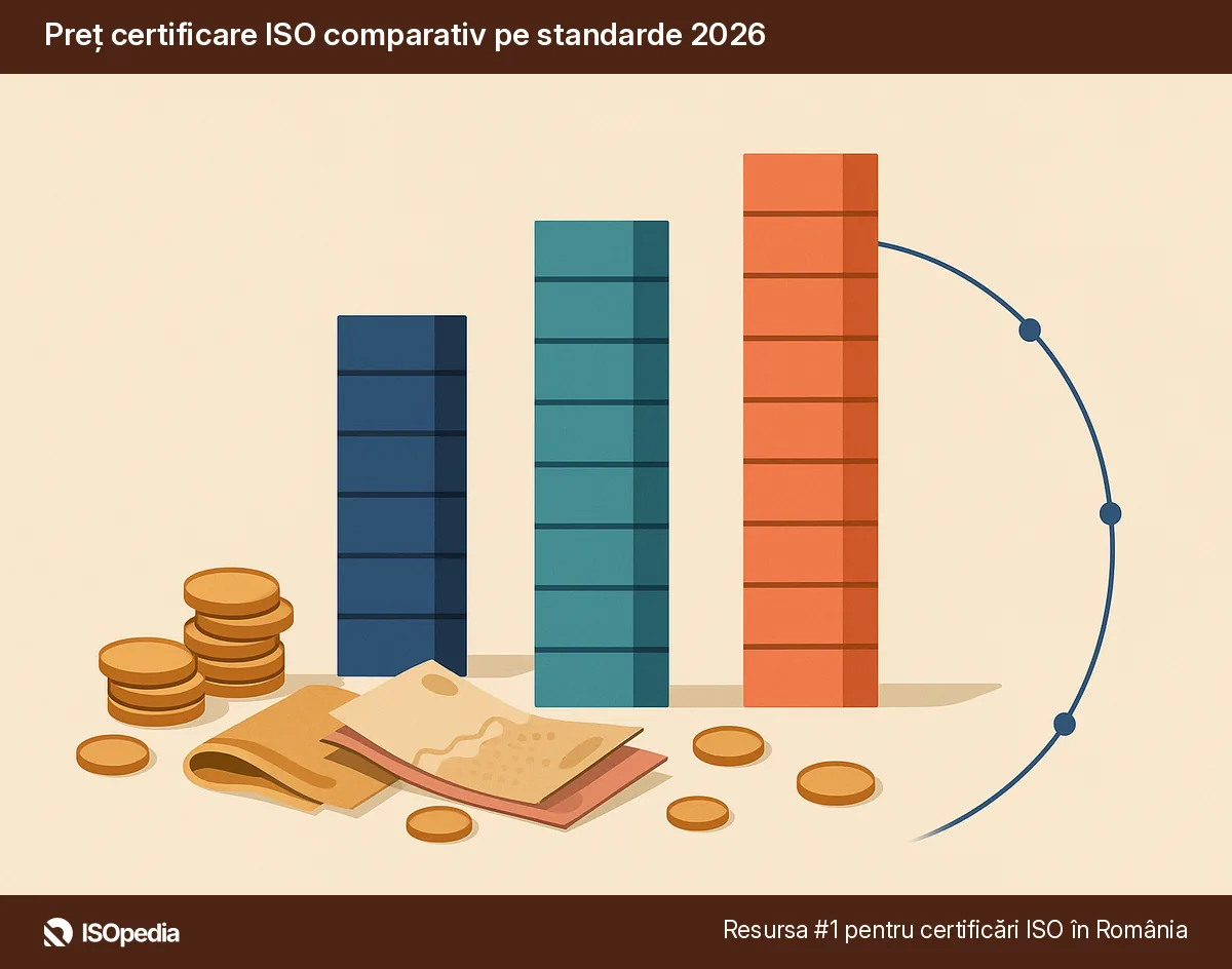 Preț certificare ISO comparativ pe standarde 2026