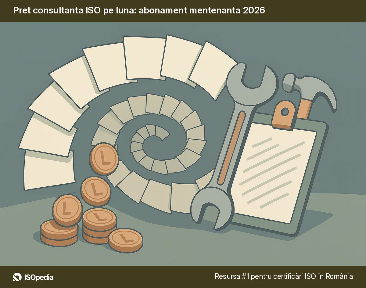 Pret consultanta ISO pe luna: abonament mentenanta 2026